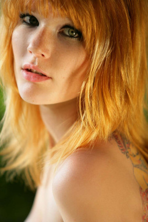 Lynette tattoo, redhead teen